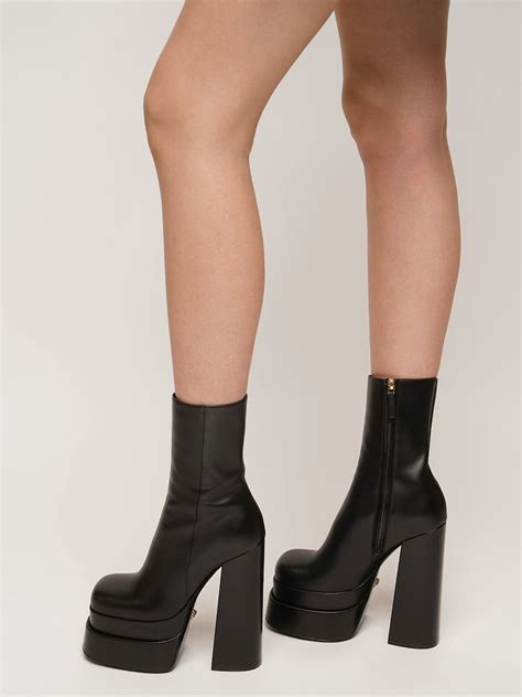 versace 155mm platform leather ankle boots